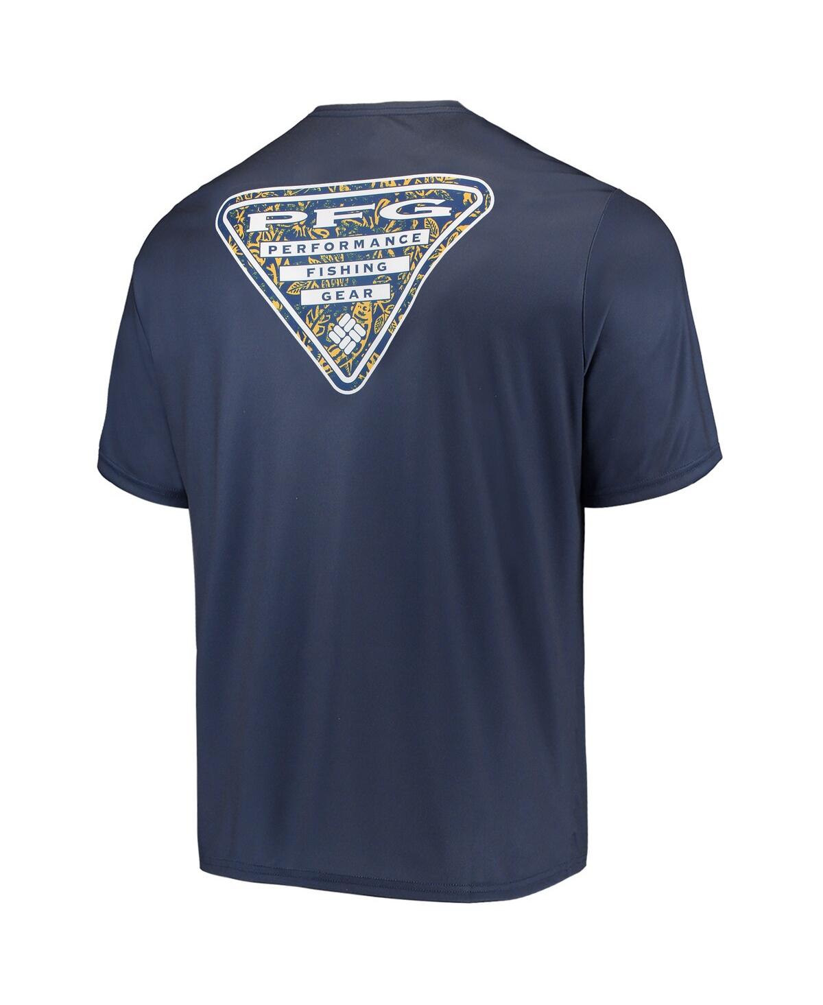 Shop Columbia Men's  Navy West Virginia Mountaineers Terminal Tackle Omni-shade T-shirt