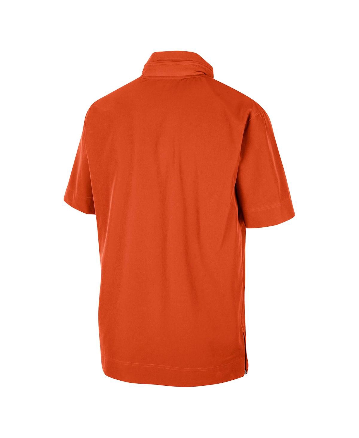 Shop Nike Men's  Orange Clemson Tigers Coaches Half-zip Short Sleeve Jacket