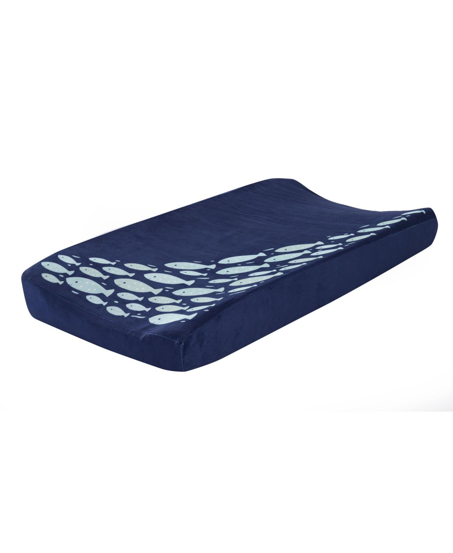 Lambs and Ivy Oceania Soft Minky Blue Fish Nautical/Ocean Theme Diaper Changing Pad Cover