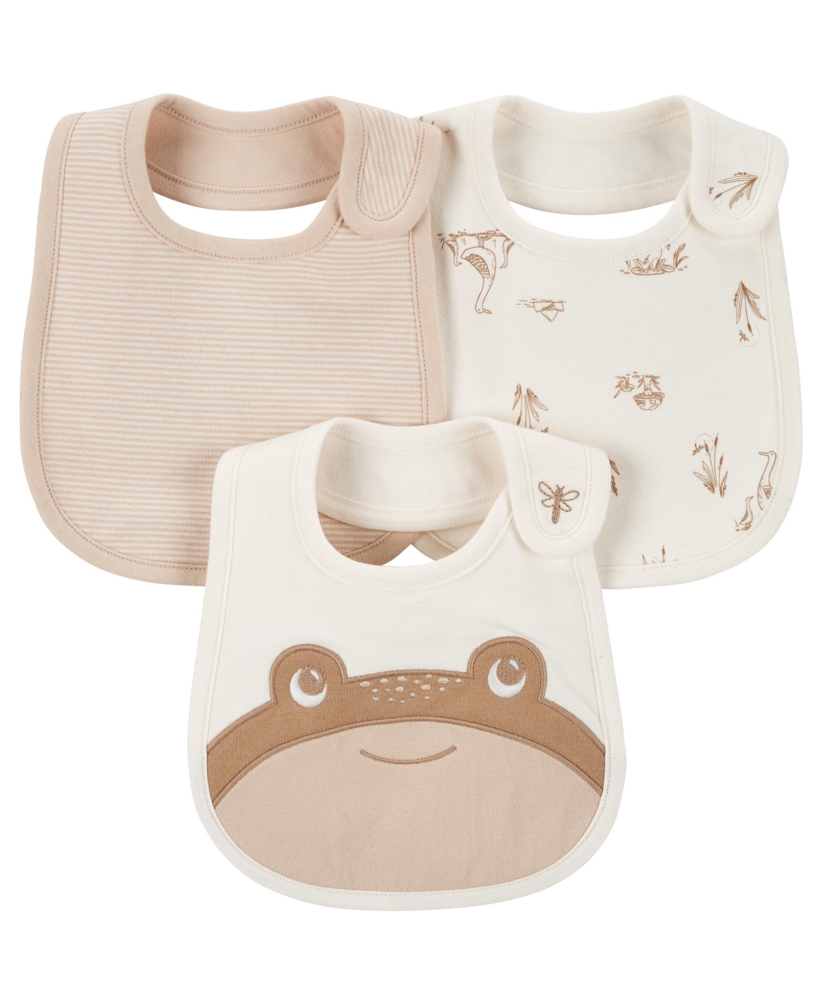 Carter's Baby Boys Or Baby Girls Bibs, Pack Of 3 In Neutral