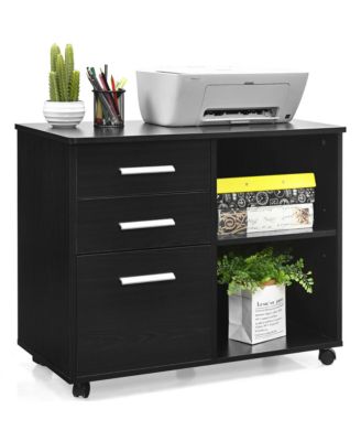 3-Drawer File Cabinet Mobile Lateral Cabinet Printer Stand