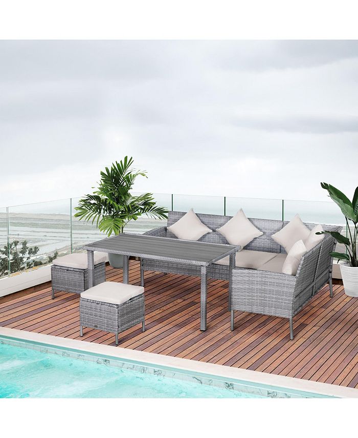Outsunny 5Piece Patio Dining Sets, Outdoor Furniture Sets PE Rattan