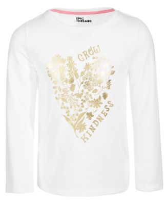 Epic Threads - Toddler & Little Girls Grow Kindness Printed Long-Sleeve T-Shirt