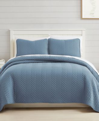 Solid Color Chevron 3-Pc. Quilt Set, Queen