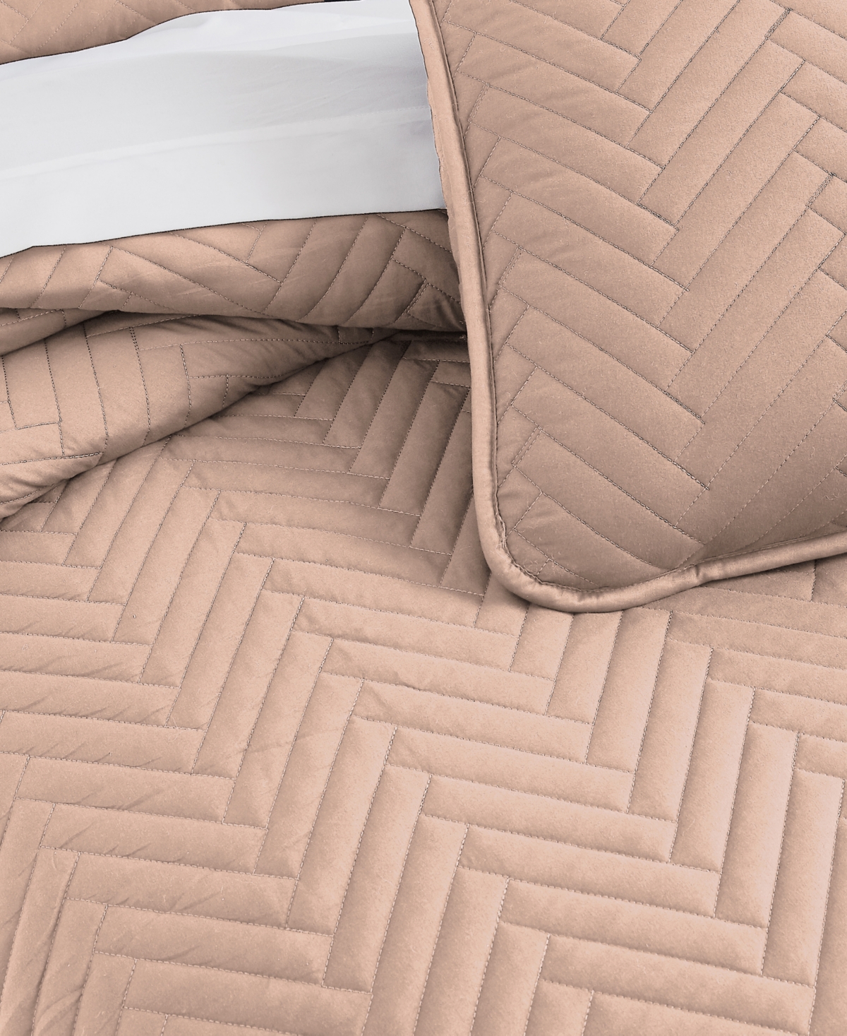 Southshore Fine Linens Solid Color Chevron 3 Piece Quilt Set,