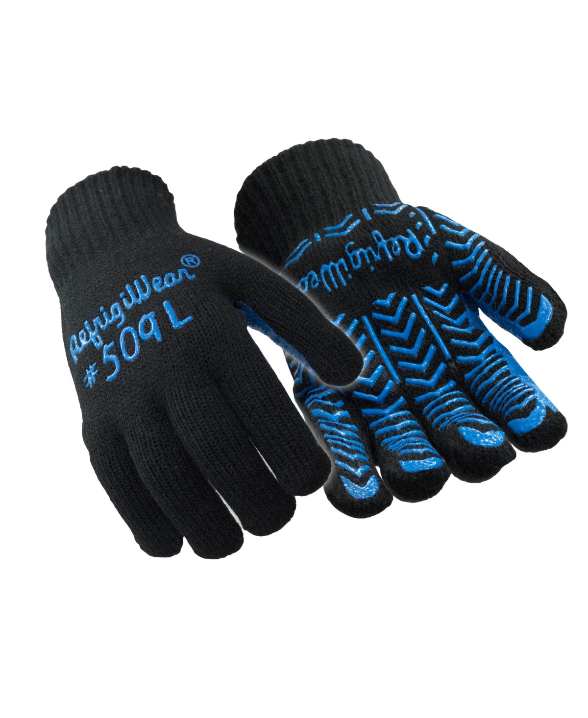 Men's Warm Dual Layer Palm Coated Herringbone Grip Work Gloves - Black