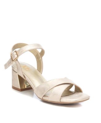 XTI Women's Block Heel Sandals By Gold - Macy's