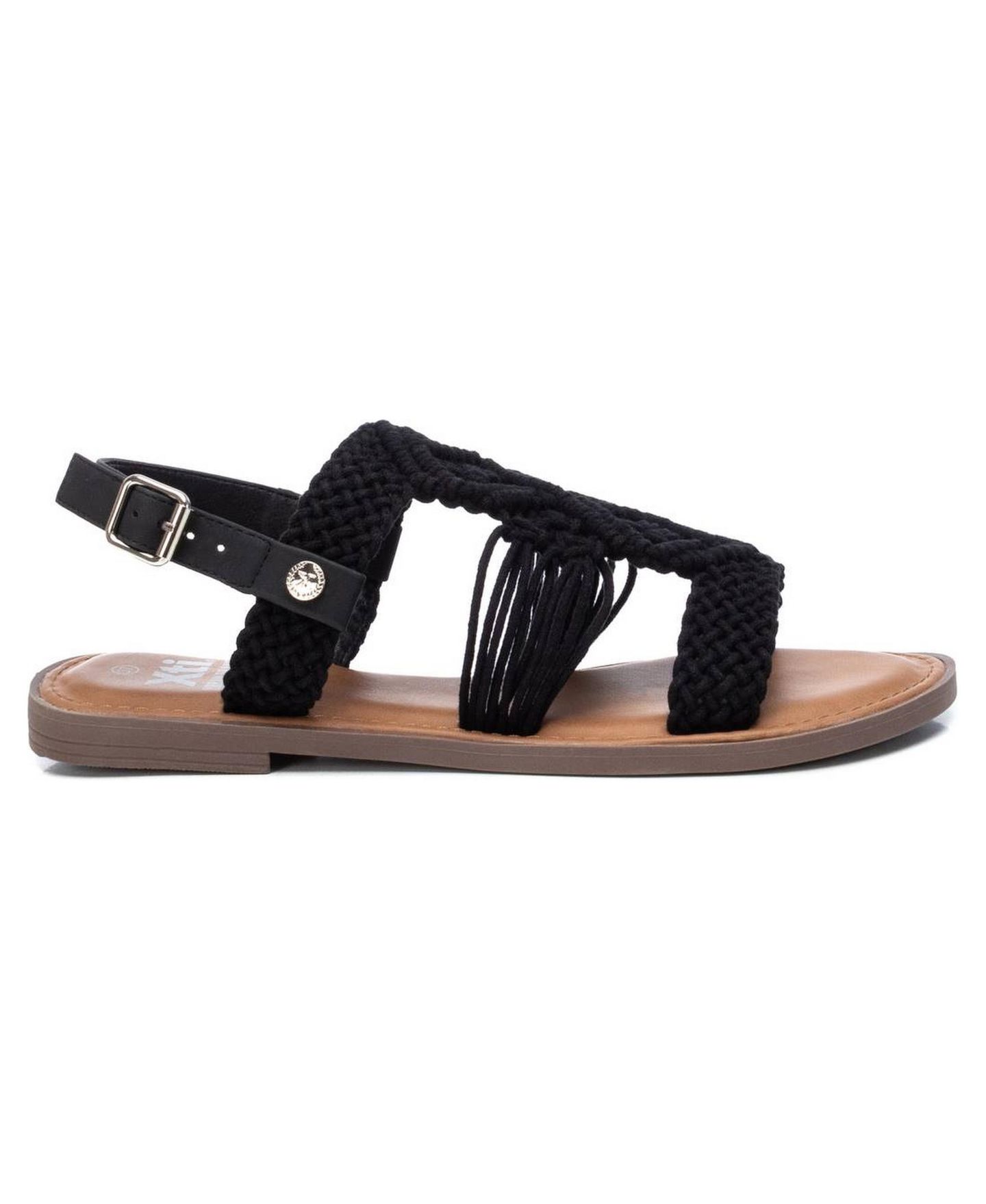 Женские сандалии XTI Braided Strap Flat Sandals By Black — фото 7
