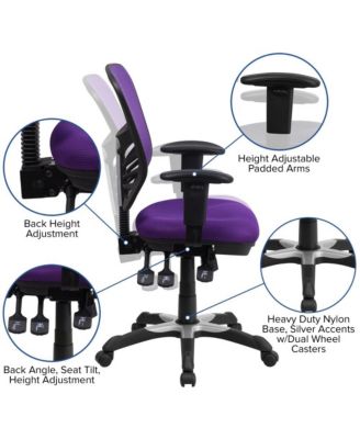 Mid-Back Mesh Triple Paddle Swivel Ergonomic Office Chair With Adjustable Arms