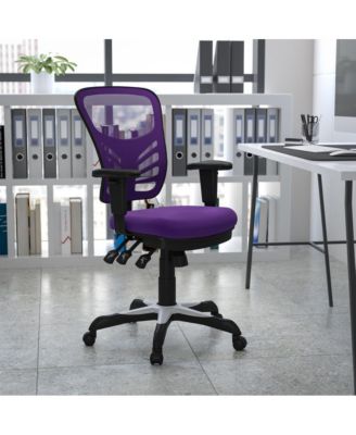 Mid-Back Mesh Triple Paddle Swivel Ergonomic Office Chair With Adjustable Arms