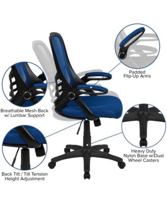 High Back Mesh Ergonomic Office Chair With Flip-Up Arms