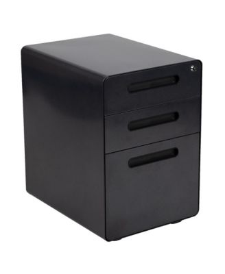 Ergonomic 3-Drawer Mobile Locking Filing Cabinet Storage Organizer