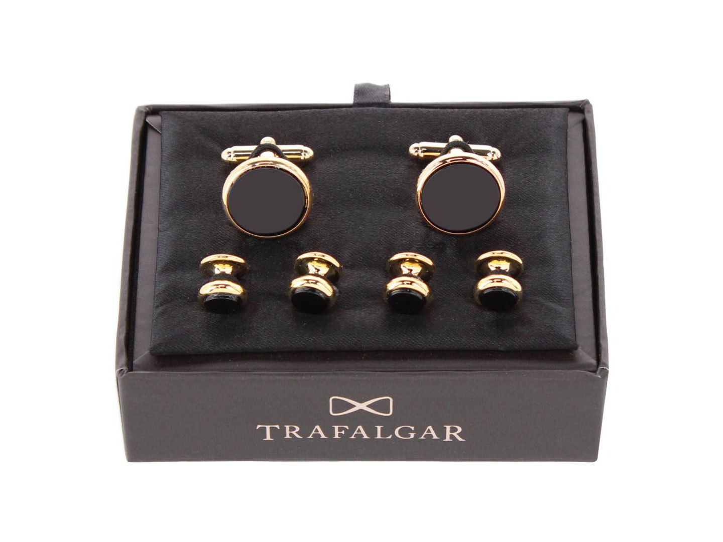 Мужские аксессуары Trafalgar Sutton Genuine Onyx Formal Set (Cufflinks and Tuxedo Studs), цвет: 24 Золотой / Чёрный — фото 2