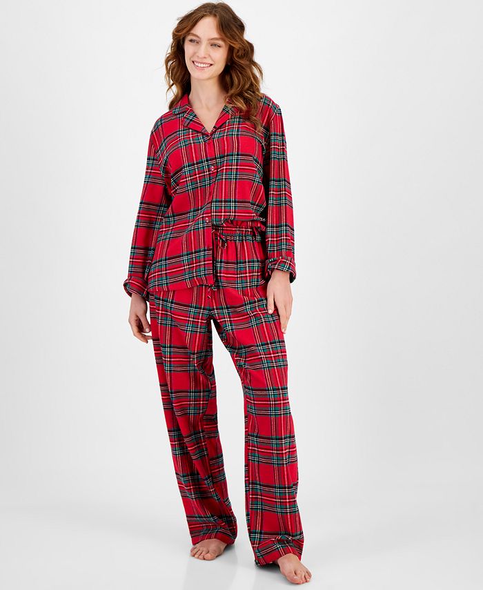 Gender-Neutral Matching Plaid Flannel Pajama Set For Kids