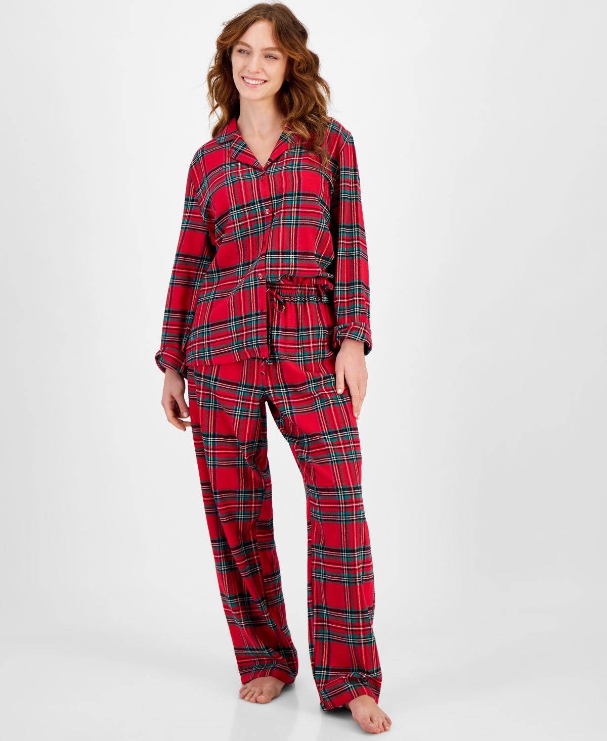 Matching Family Pajamas Women's Brinkley Cotton Plaid Pajamas Set, Created for Macy's - Brinkley Plaid