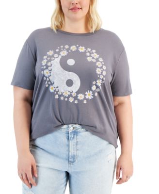 Love Tribe - Trendy Plus Size Ying-Yang Graphic T-Shirt