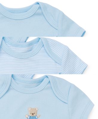 Baby Boys Cute Bear Cotton Bodysuits, Pack of 3