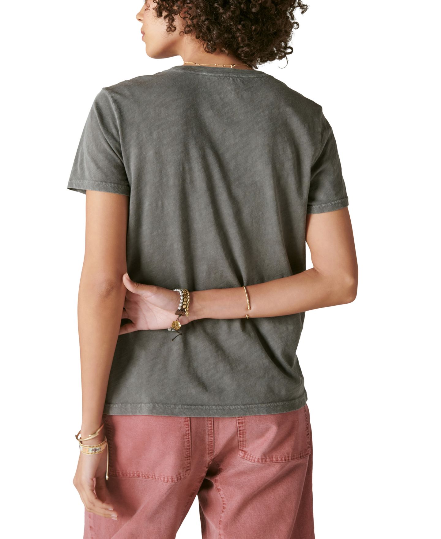 Женская футболка Lucky Brand Faded Neon Floral Classic, цвет: Сливовый — фото 2