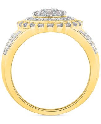 Men's Diamond Halo Cluster Ring (1-1/2 ct. t.w.) in 10k Gold