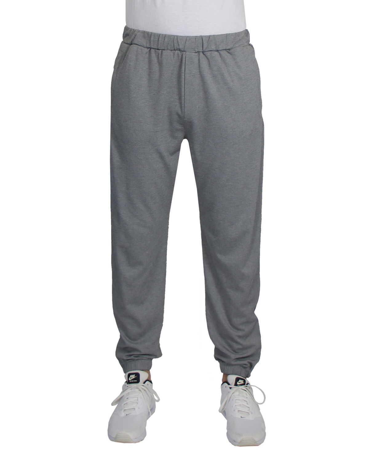Shop Blue Ice Men's Moisture Wicking Performance Joggers With Reflective Trim Ankle Zippers In Charcoal