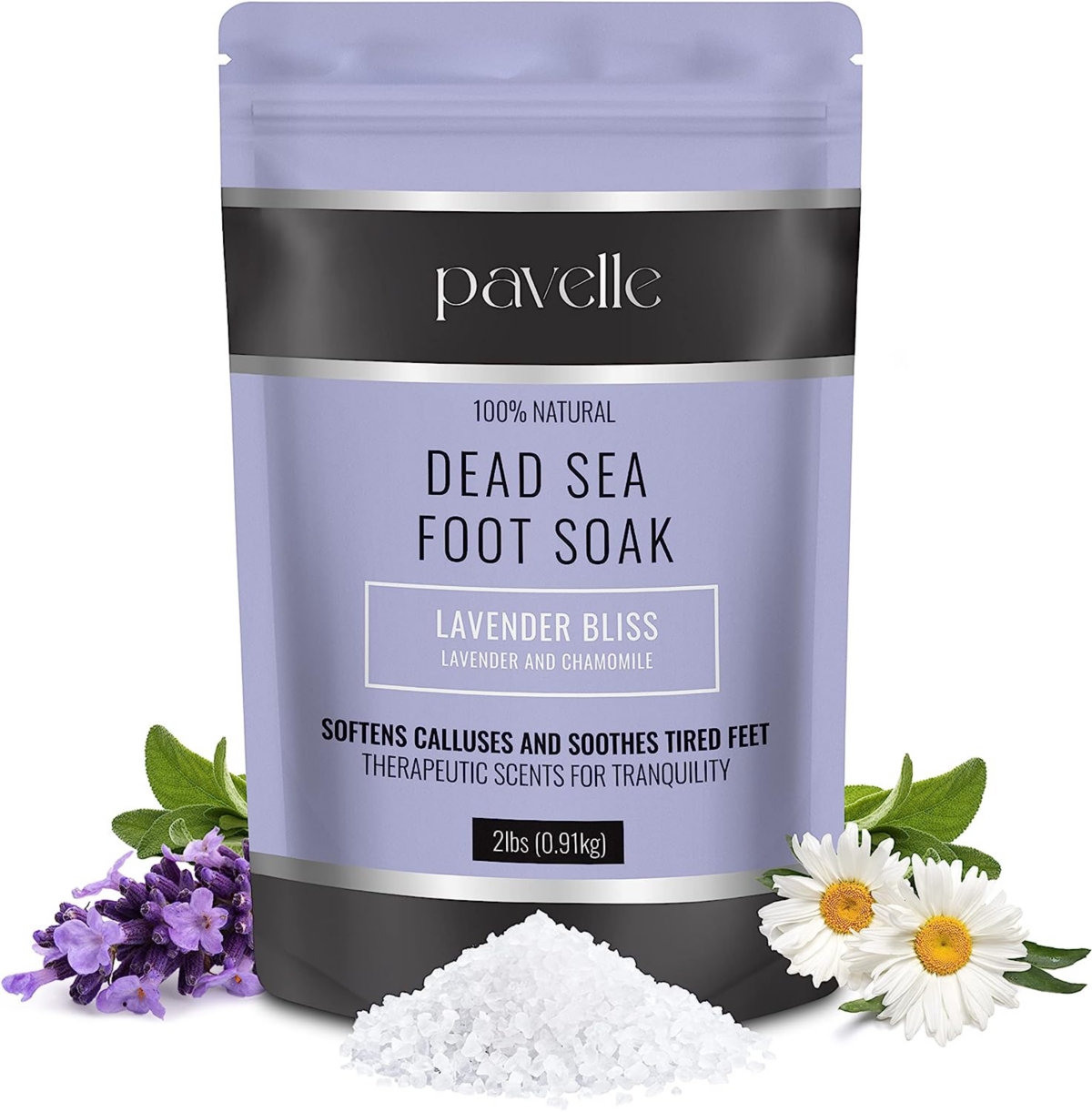 Pavelle Foot Salts For Foot Bath, Dead Sea Salt Spa, Lavender Bliss