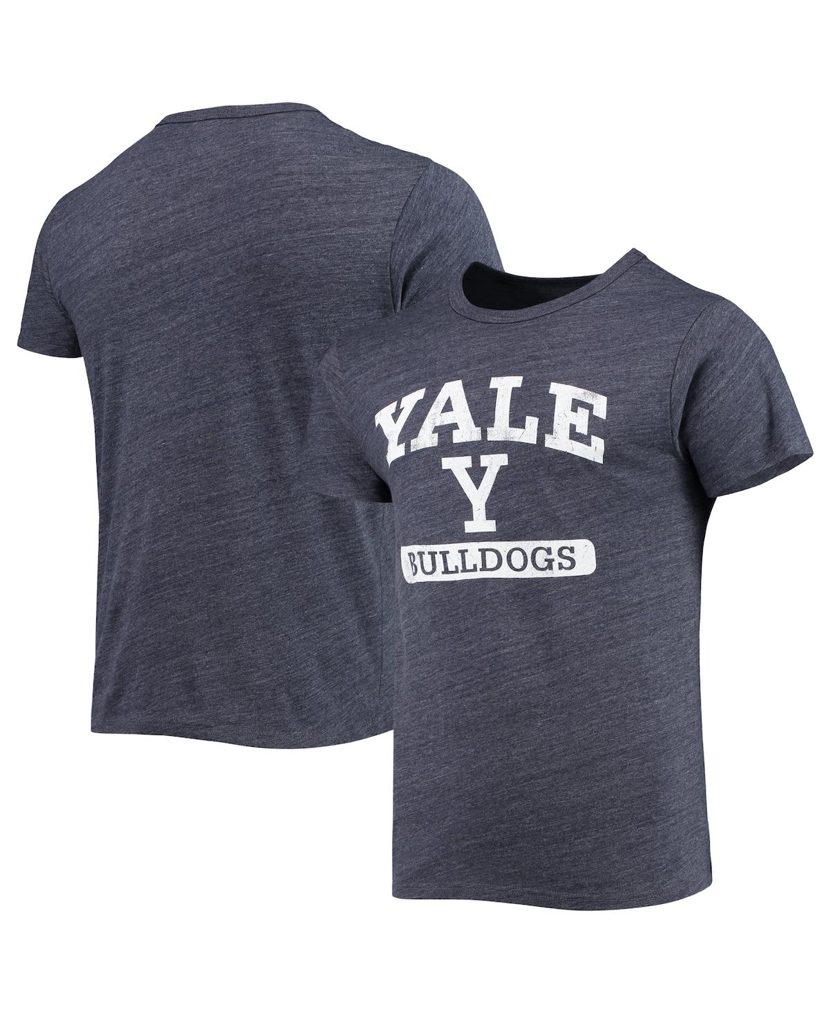 League Collegiate Wear Men's  Heathered Navy Yale Bulldogs Volume Up Victory Falls Tri-blend T-shirt