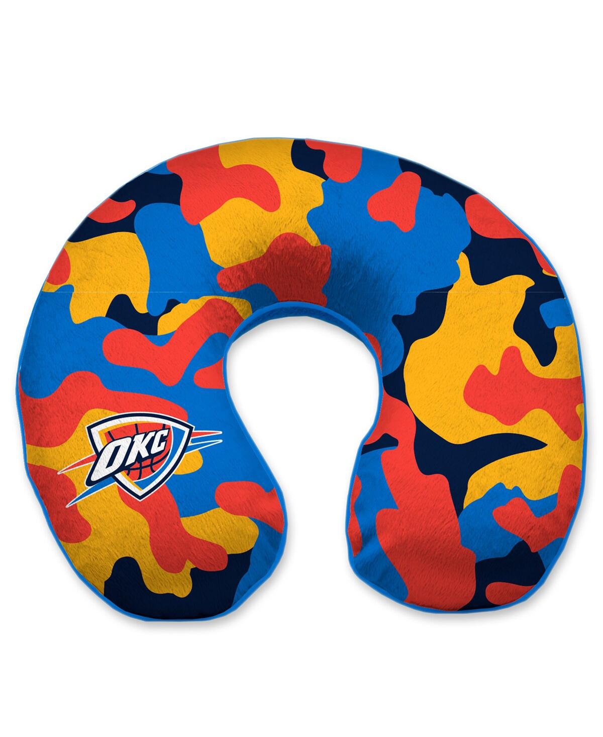 Pegasus Home Fashions Oklahoma City Thunder Camo Memory Foam Travel Pillow In Multi