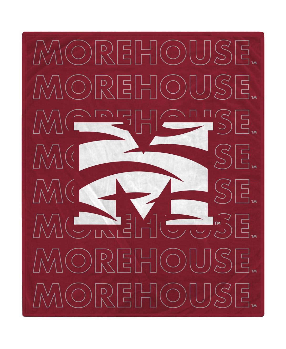 Pegasus Home Fashions Morehouse Maroon Tigers 60" X 70" Echo Wordmark Plush Blanket In Red