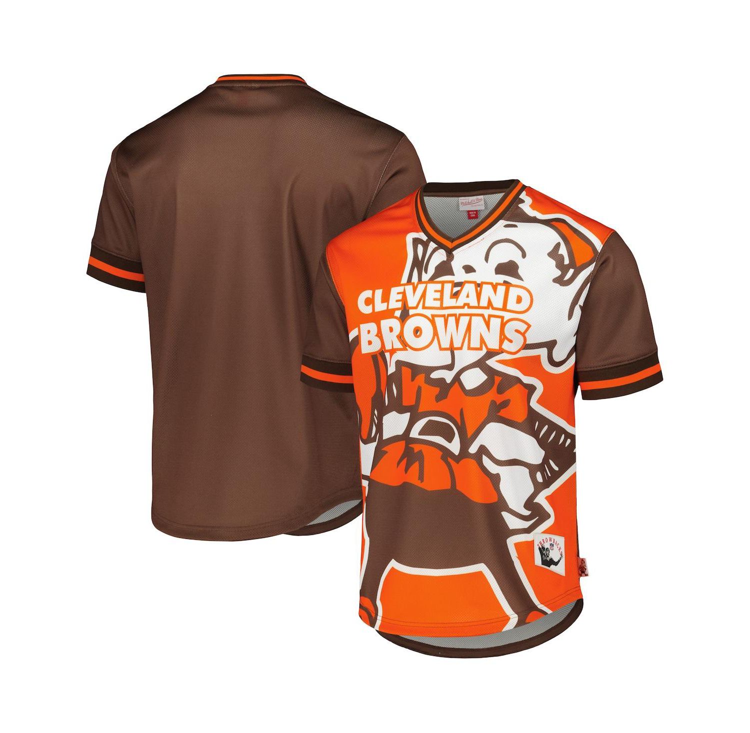 Men's Orange Cleveland Browns Jumbotron 3.0 Mesh V-Neck T-shirt