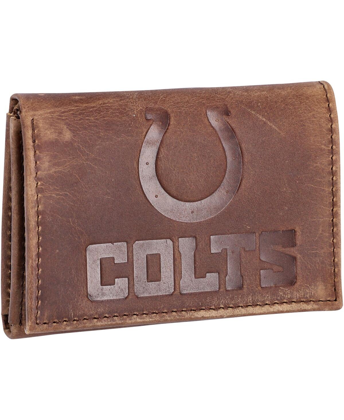 Shop Evergreen Enterprises Men's Indianapolis Colts Leather Team Tri-fold Wallet In Brown