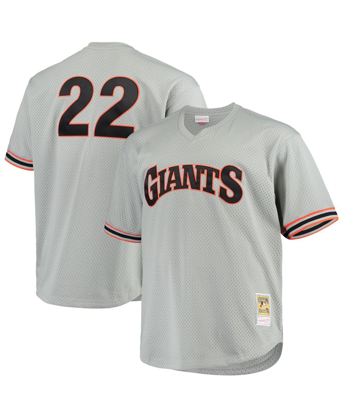 Men's Mitchell & Ness Will ClarkSan Francisco Giants Big and Tall Cooperstown Collection Mesh Batting Practice Jersey - Gray