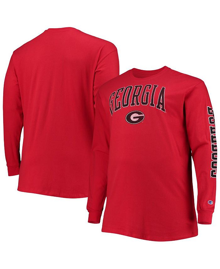 Champion Men's Red Georgia Bulldogs Big and Tall 2-Hit Long Sleeve T ...