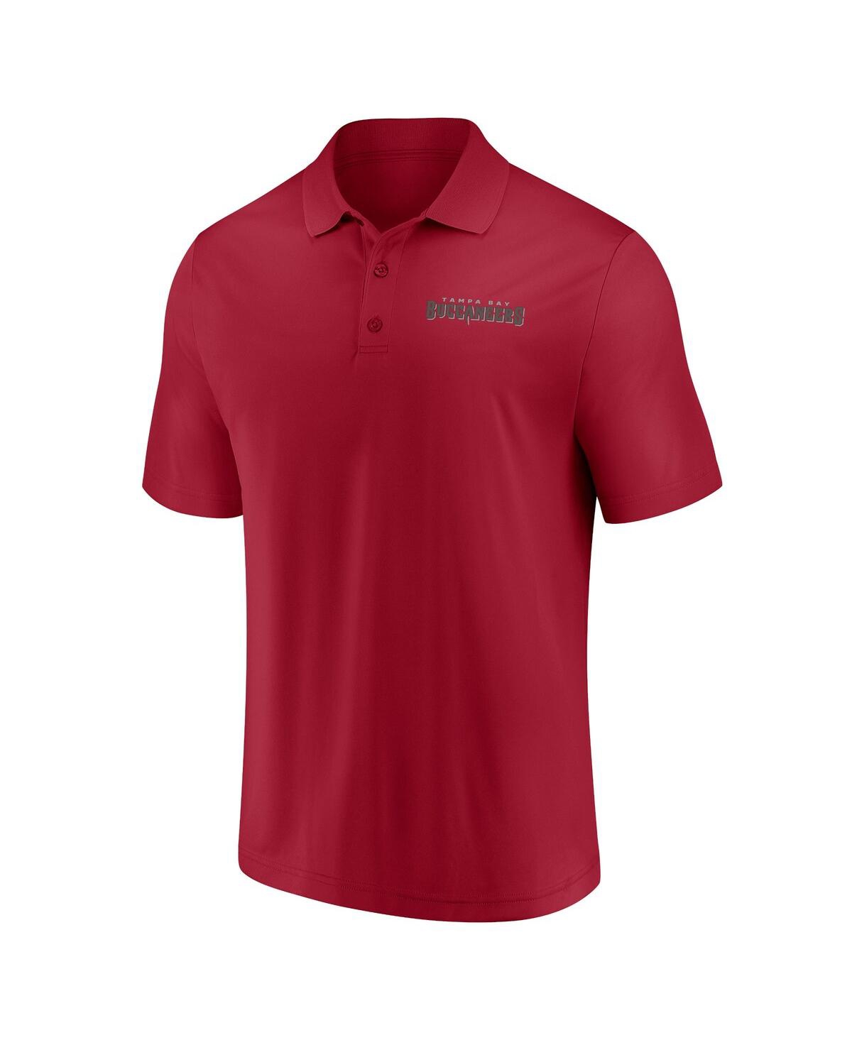 Fanatics Men's  Red And White Tampa Bay Buccaneers Big And Tall Solid Two-pack Polo Shirt Set In Red,white