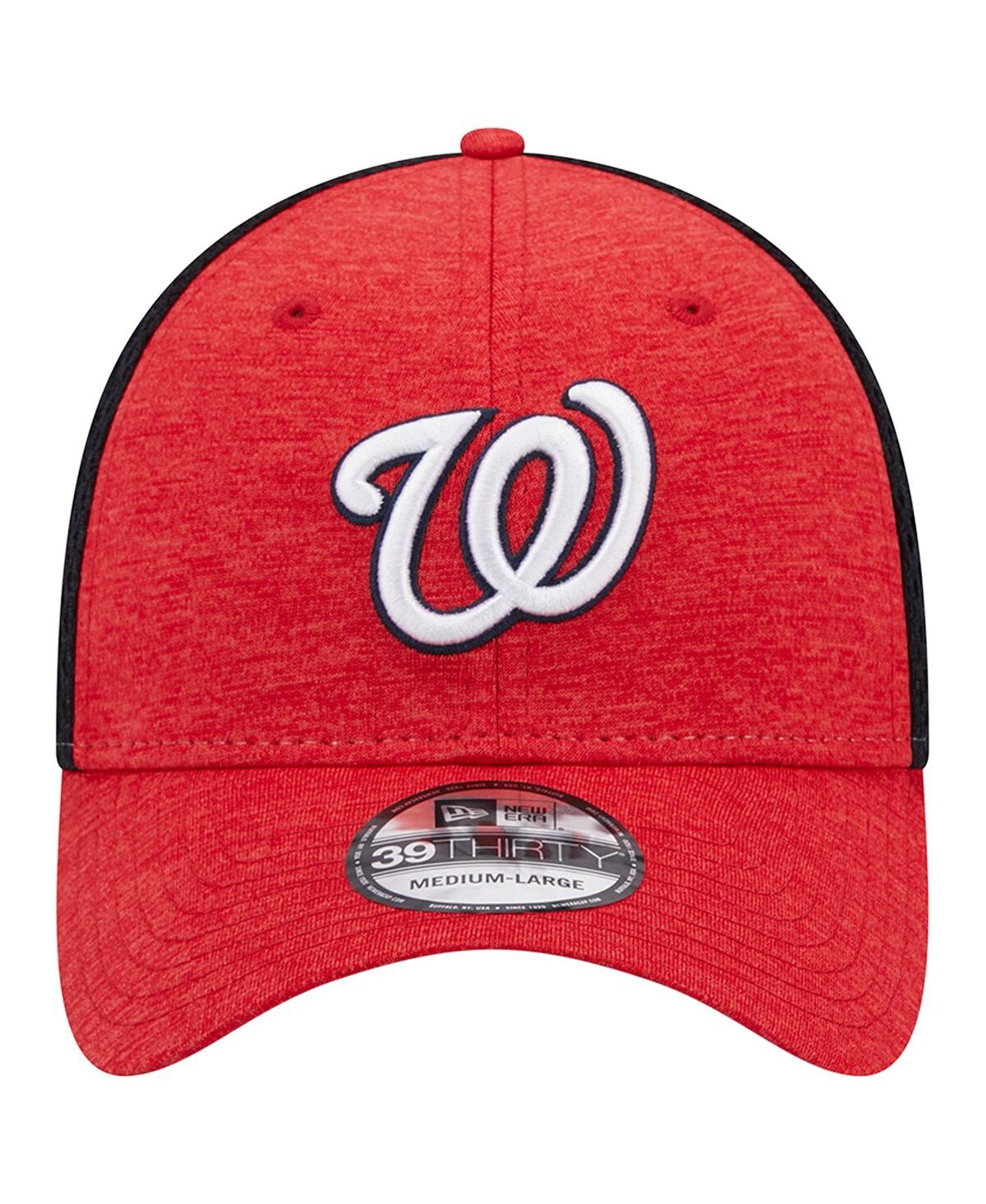 Shop New Era Men's  Red Washington Nationals Shadow Neo 39thirty Flex Hat