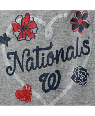 Girls Newborn and Infant Red, Navy, Heathered Gray Washington Nationals 3-Pack Batter Up Bodysuit Set
