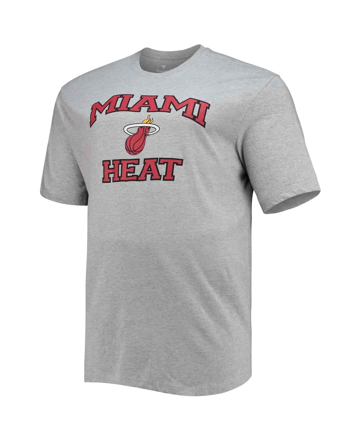 Profile Men's Heathered Gray Miami Heat Big And Tall Heart And Soul T-shirt In Heathered Gray