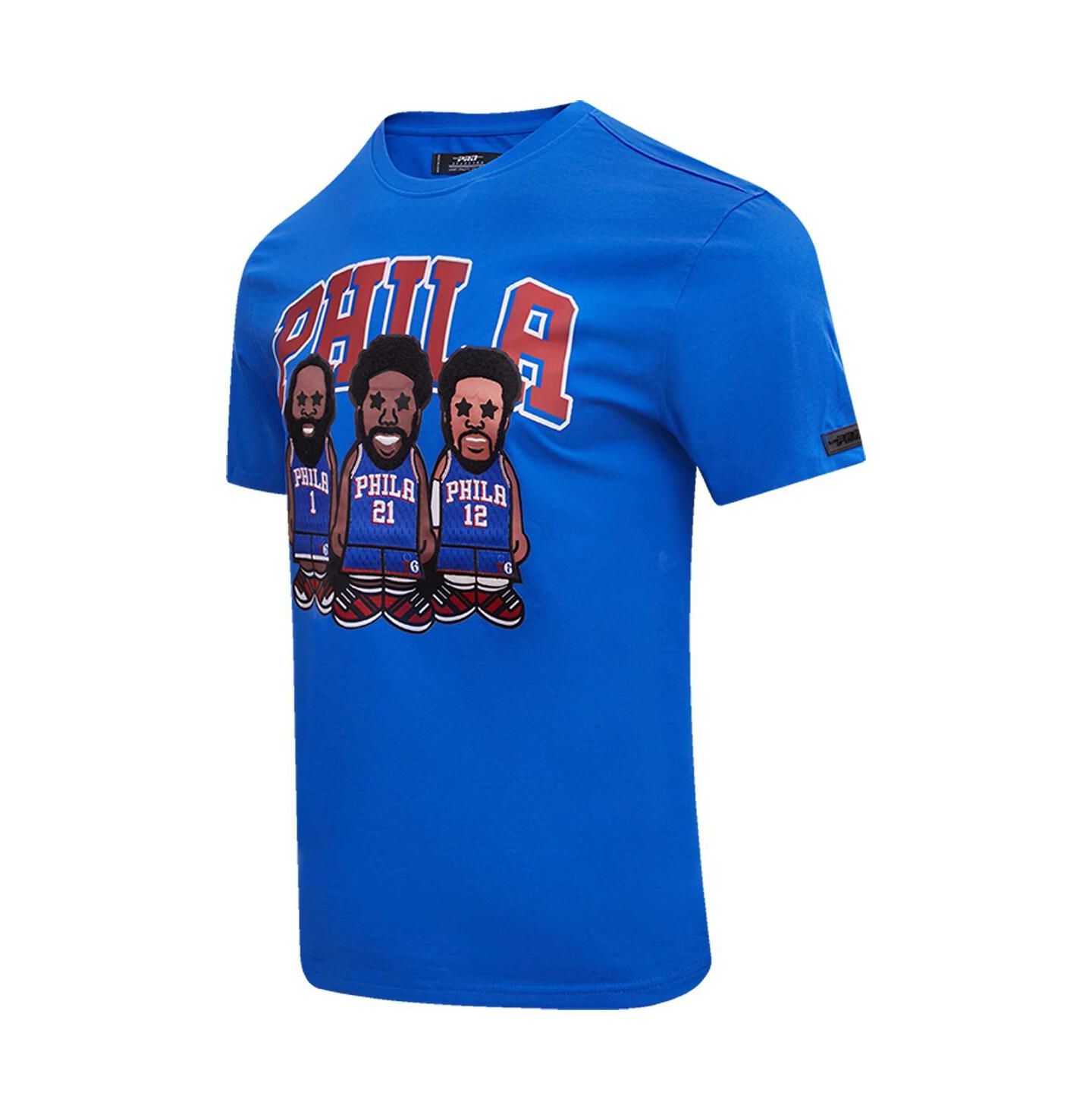 Мужская футболка Pro Standard Joel Embiid, James Harden and Tobias Harris Royal Philadelphia 76ers Multi Lineup — фото 3