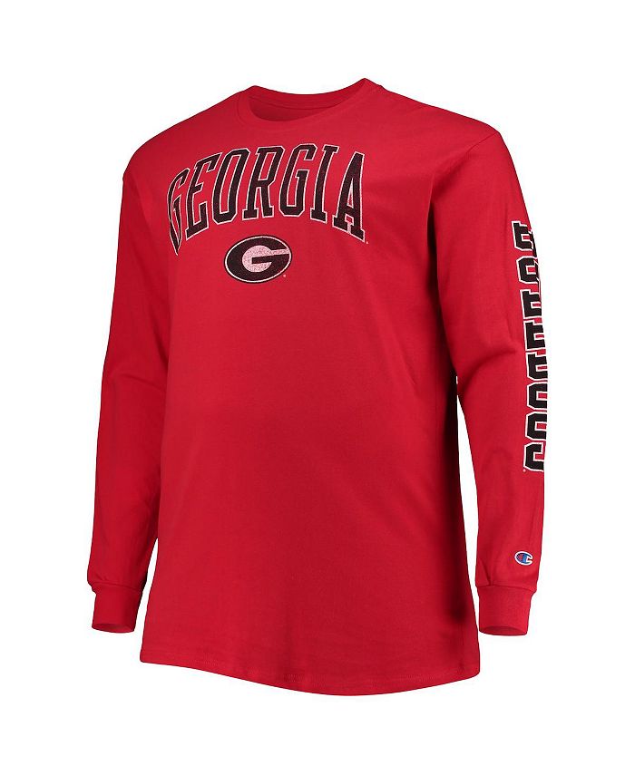 Champion Men's Red Georgia Bulldogs Big and Tall 2-Hit Long Sleeve T ...