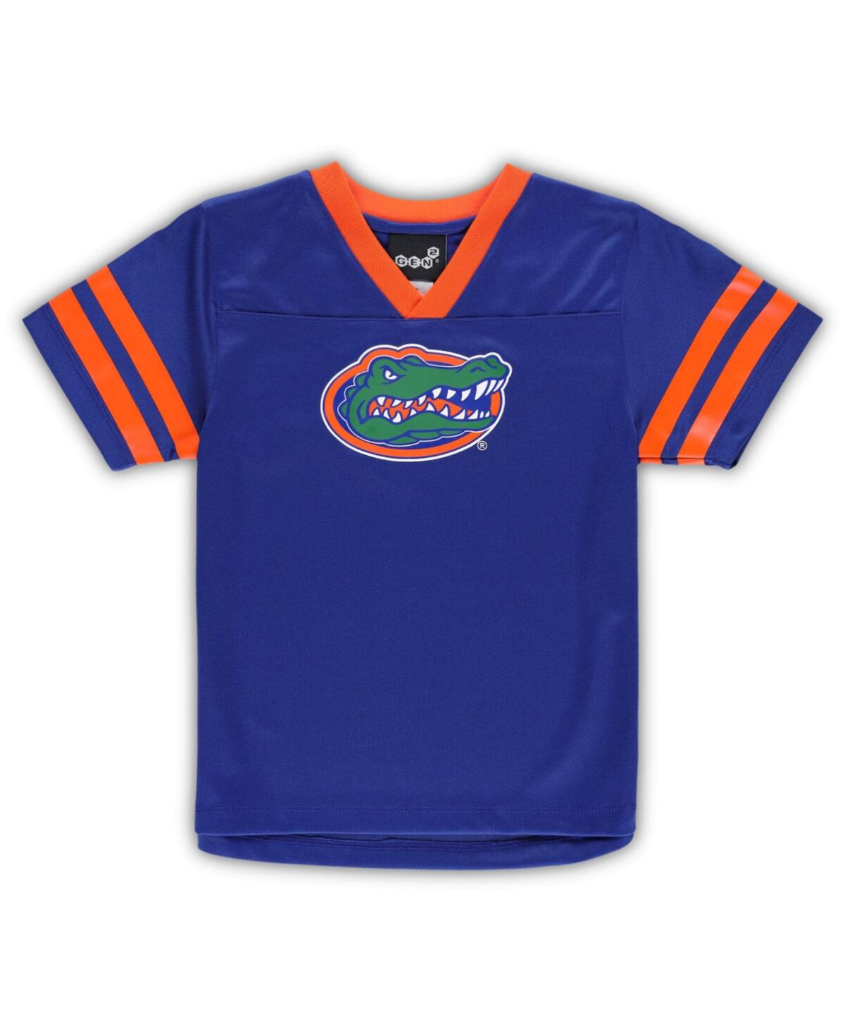 Outerstuff Toddler Boys And Girls Royal And Orange Florida Gators Red Zone Jersey And Pants Set In Royal,orange