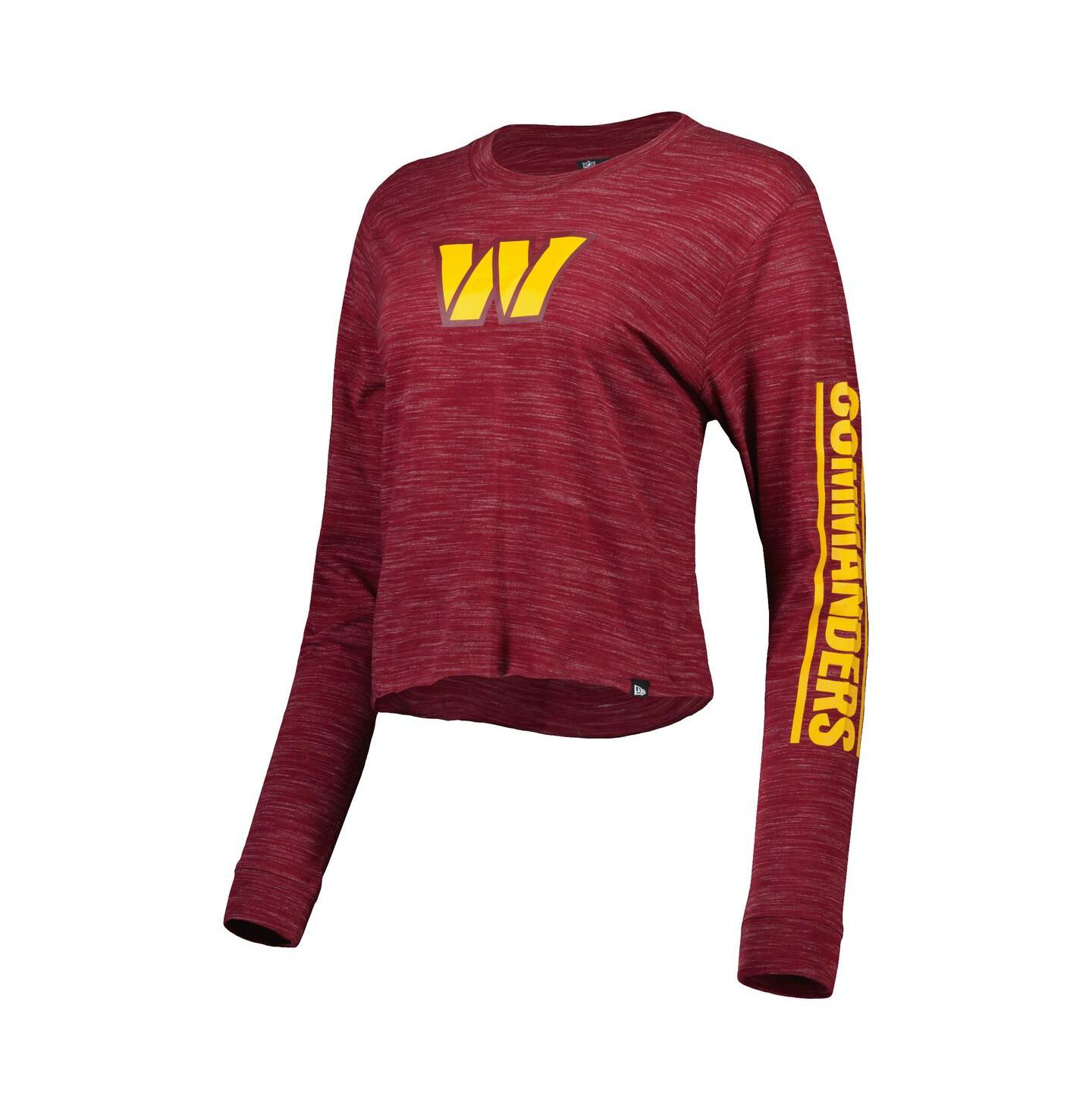 Женская футболка New Era Burgundy Washington Commanders Crop Long Sleeve — фото 3