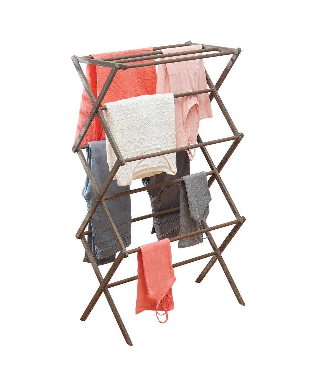Tall Collapsible Foldable Laundry Drying Rack - Natural