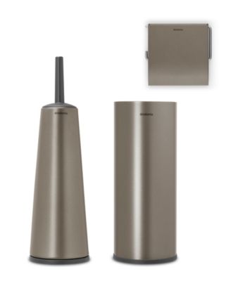 Renew Toilet Accessory Set of 3 - Toilet Brush and Holder, Toilet Paper Roll Dispenser and Toilet Paper Roll Holder