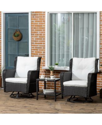 Patio Bistro Set, Rocking & 360° Rotation, Porch Furniture,