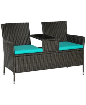 2-in-1 Outdoor Loveseat & Table Set,