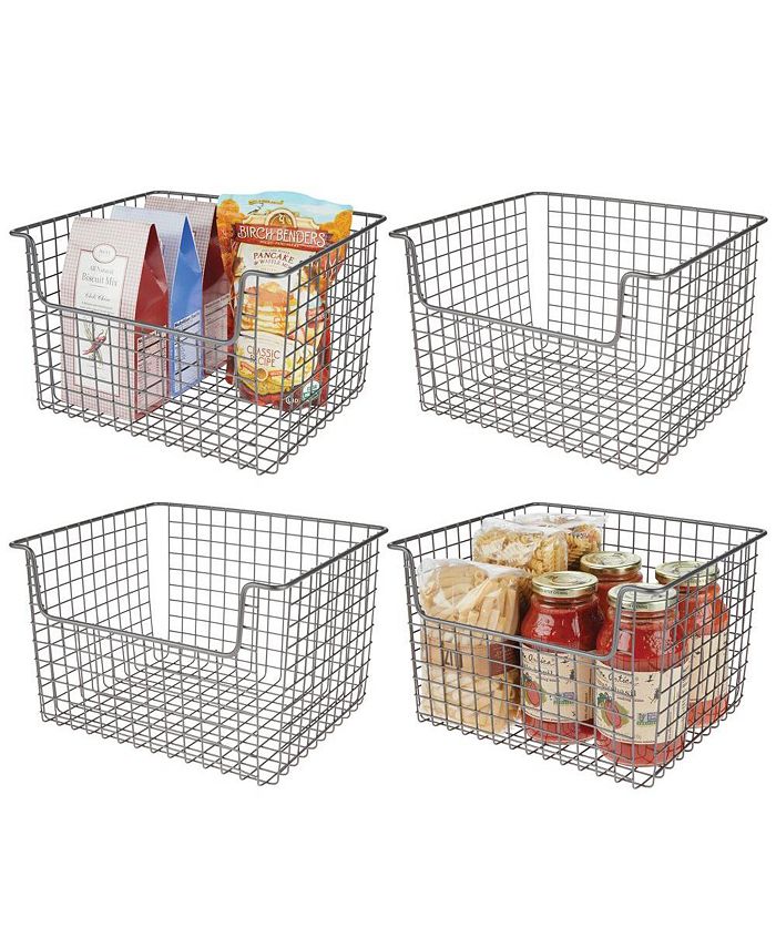 mDesign Metal Kitchen Food Storage Basket, Open Front 4 Pack Macy's
