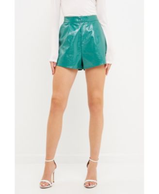 Endless Rose Women's High-Waisted Faux Leather Shorts.