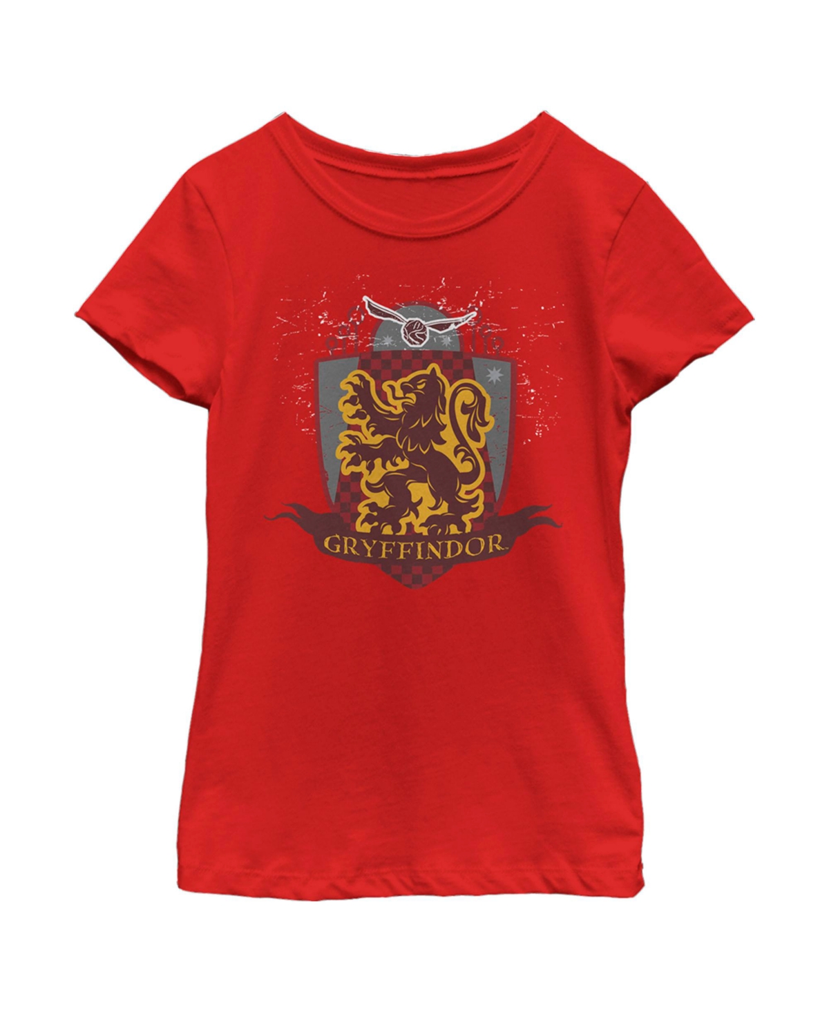 Warner Bros Girl's Harry Potter Gryffindor Quidditch Coat Of Arms Child T-shirt In Red