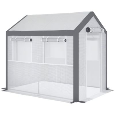 Walk-In Tunnel house with Windows, Mesh Doors, Weather Cover