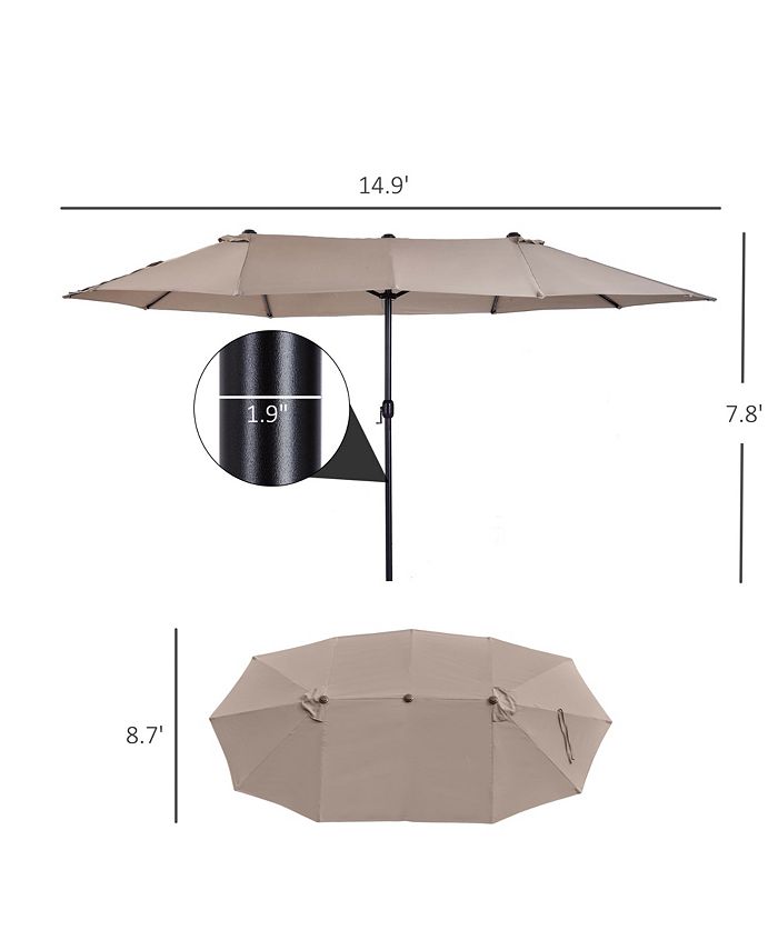 Outsunny 15ft Patio Umbrella DoubleSided Outdoor Market Extra Large