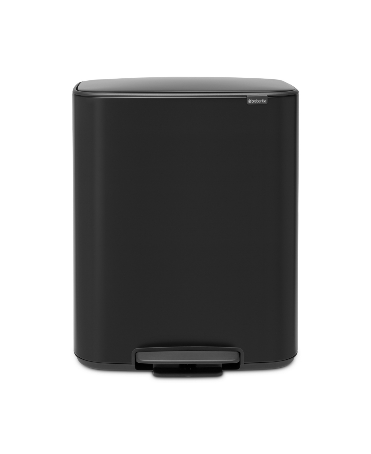 Bo Step on Dual Compartment Trash Can, 2 x 8 Gallon, 2 x 30 Liter - Matte Black